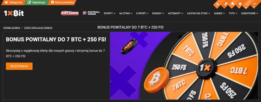 1xBit - bonus powitalny