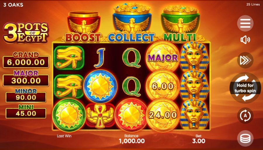 3 pots of egypt slot