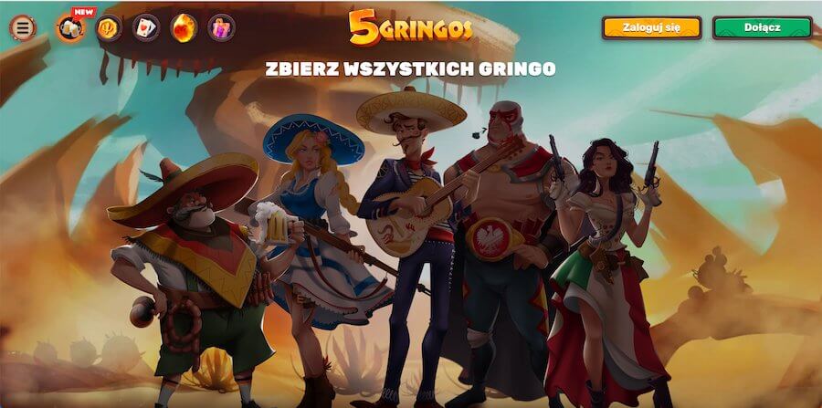 Tytułowych 5 Gringos - trzech facetów i dwie kobiety.