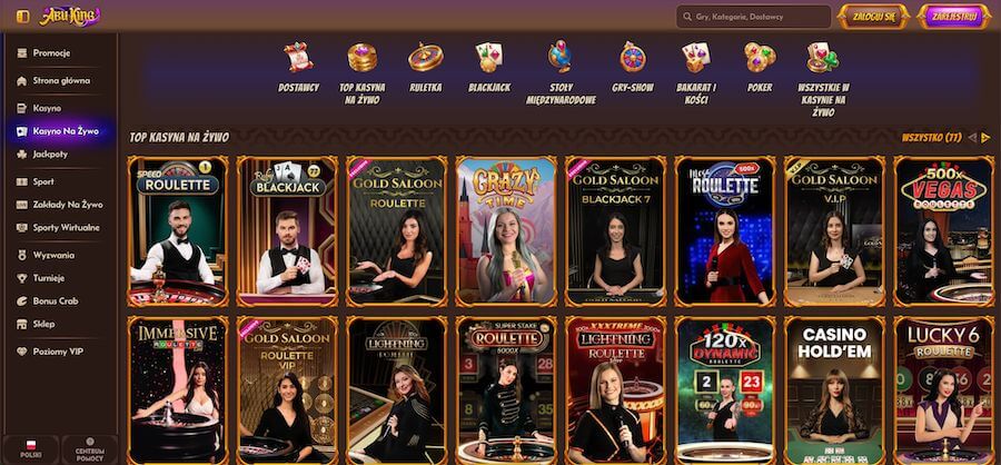 Abuking gry kasynowe online na żywo