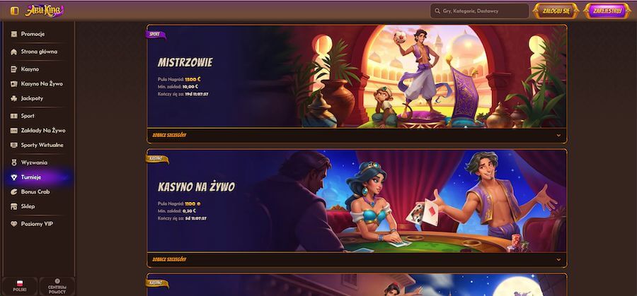 Abuking Casino - turnieje i bonusy
