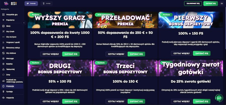 Promocje w kasynie Bet4slot