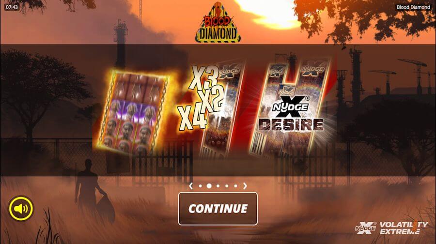 Slot Blood Diamond ekran startowy