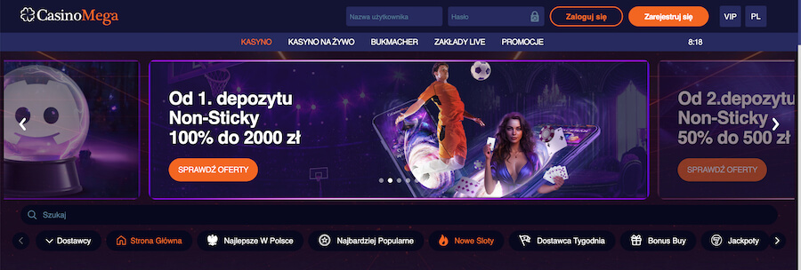 Casino Mega - bonus powitalny