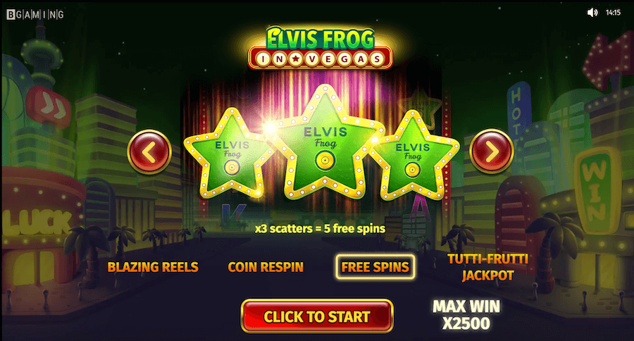 Darmowe spiny bez depozytu w Hell Spin na slot Elvis Frog in Vegas