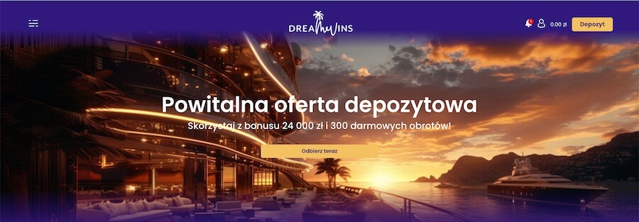 Oferta powitalna w kasynie DreamWins.