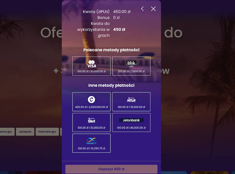 Płatności dostępne dla polskich graczy w DreamWins.