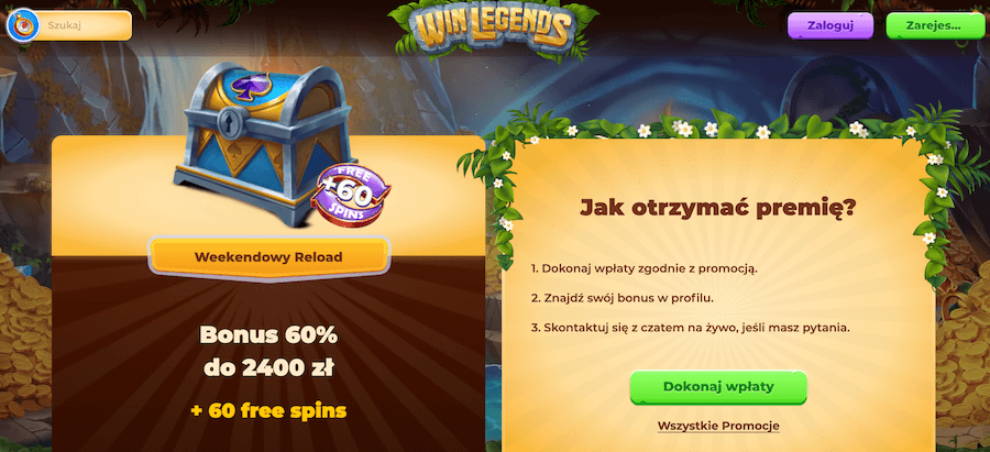 Dzienne darmowe spiny od WinLegends