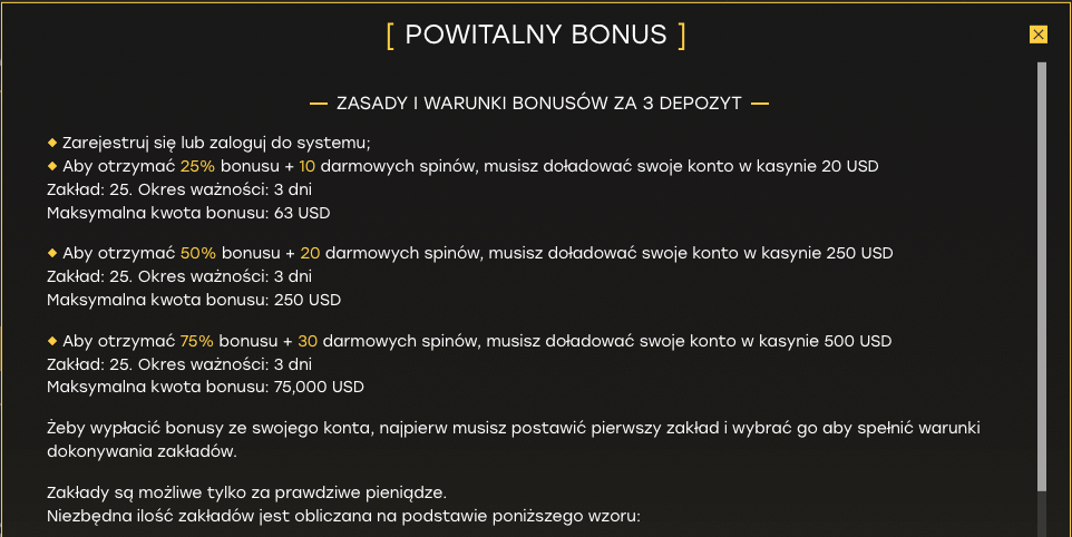 Kasyno FairSpin bonus od trzeciego depozytu