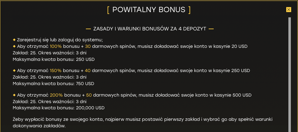 FairSpin kasyno bonus od czwartego depozytu