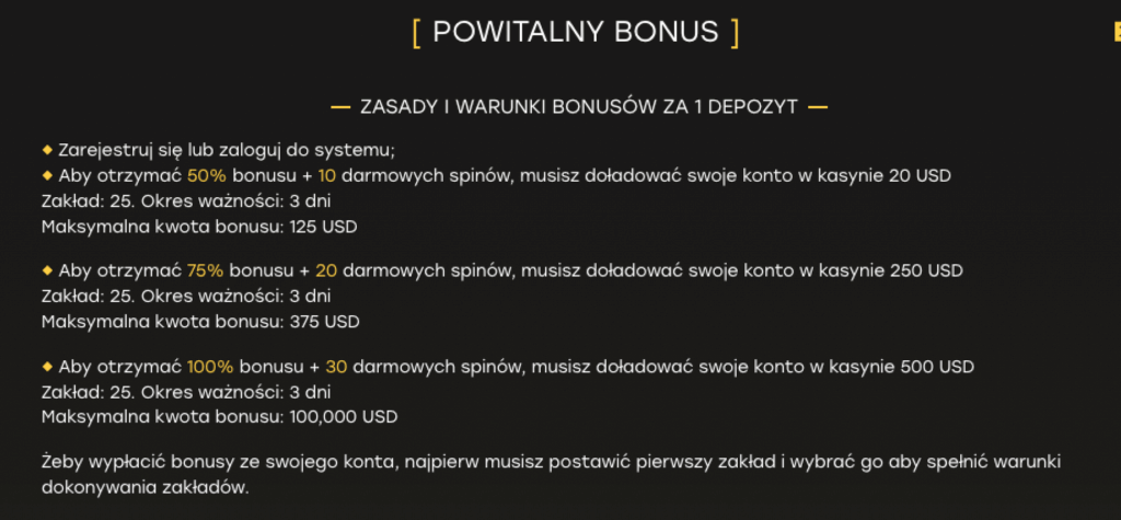 FairSpin kasyno - bonus od pierwszego depozytu