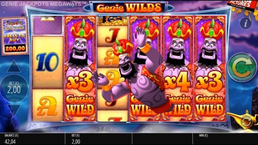 Symbole wild w slocie Genie Jackpots Megaways