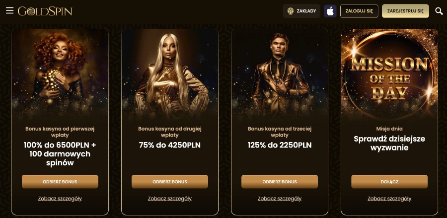 Goldspin – do 13 000 zł + 100 darmowych spinów