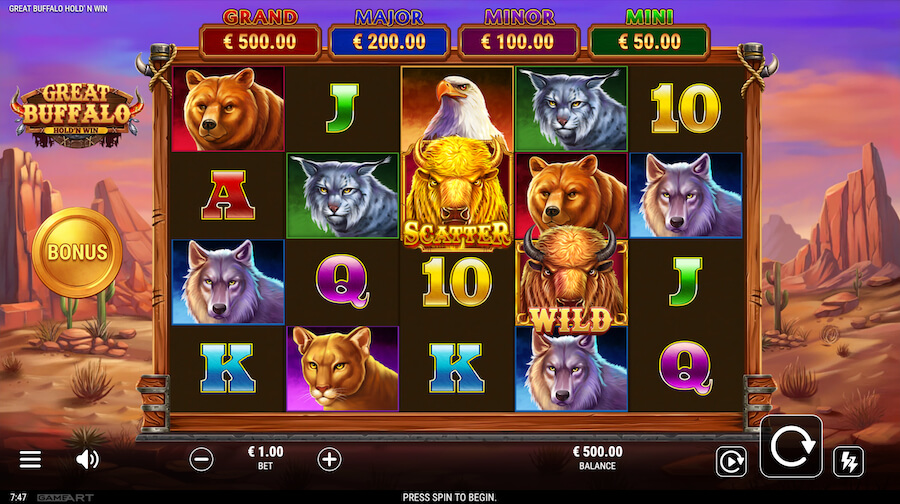 Slot Great Buffalo Hold and Win od GameArt.