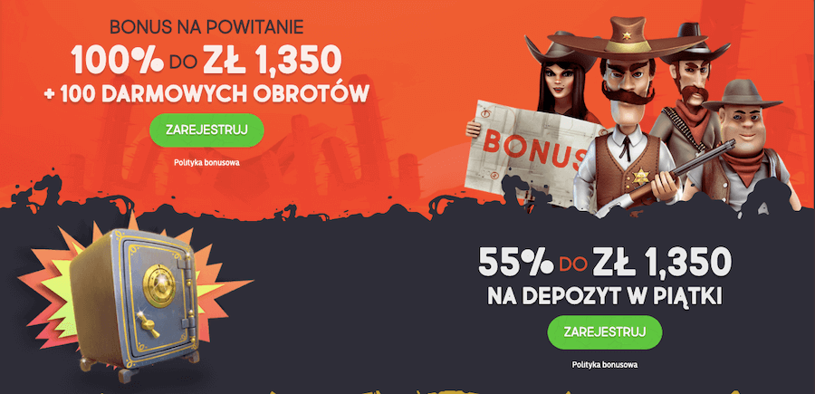 Bonus powitalny 100% w GunsBet
