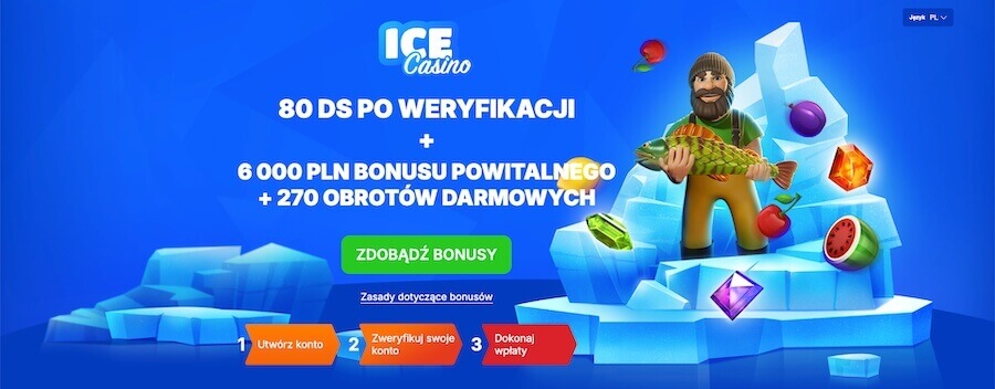 Ice Casino bonus powitalny.