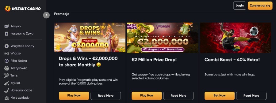 Instant Casino - promocje sieciowe