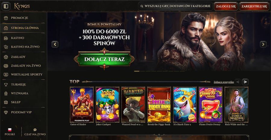 Kasyno Kyngs bonus powitalny.