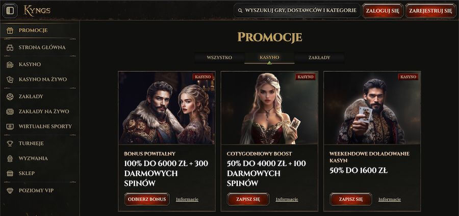 Kyngs Casino bonusy