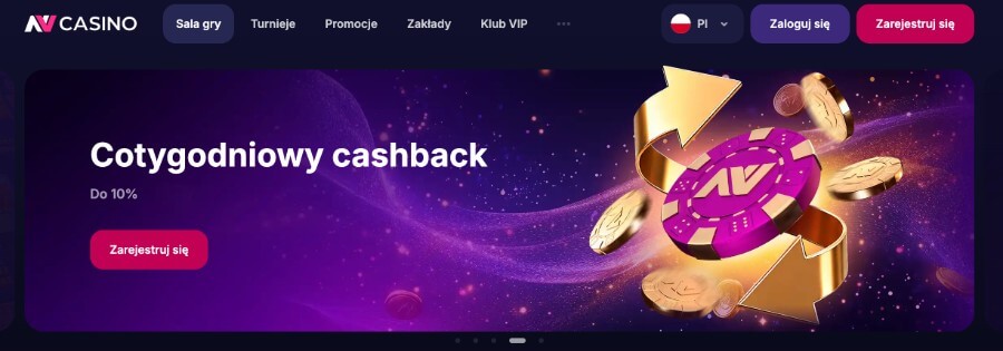 NVcasino cashback