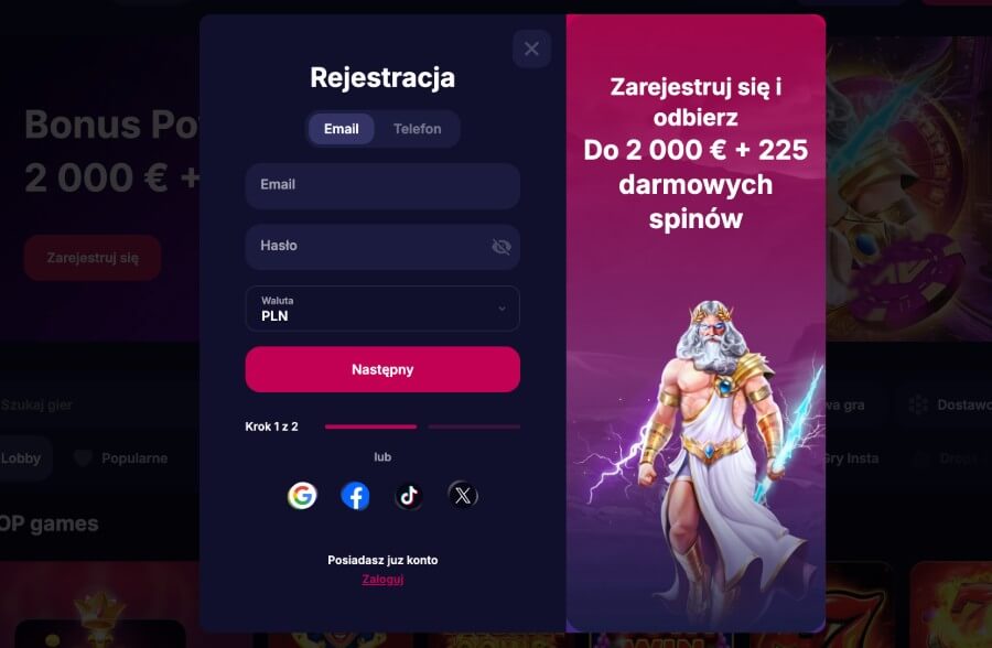 NVcasino rejestracja
