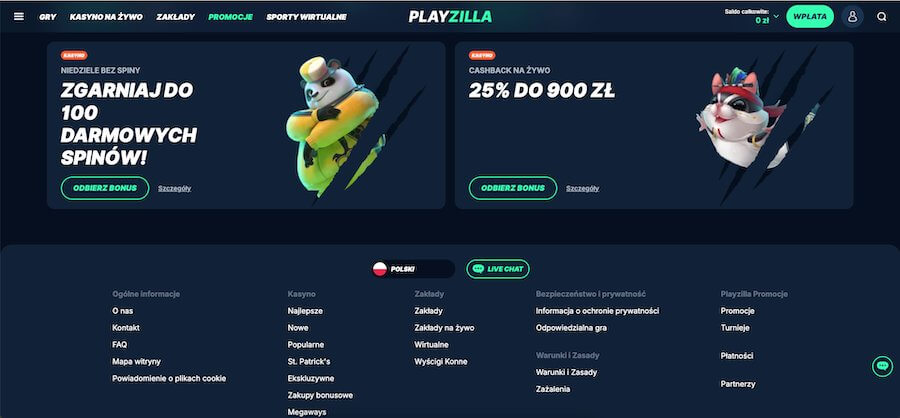 Playzilla promocje