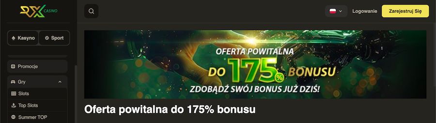 Bonus powitalny w kasynie RX Casino