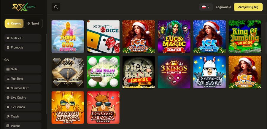 RX Casino gry kasynowe.