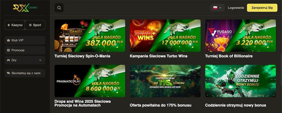 RX Casino bonusy kasynowe.