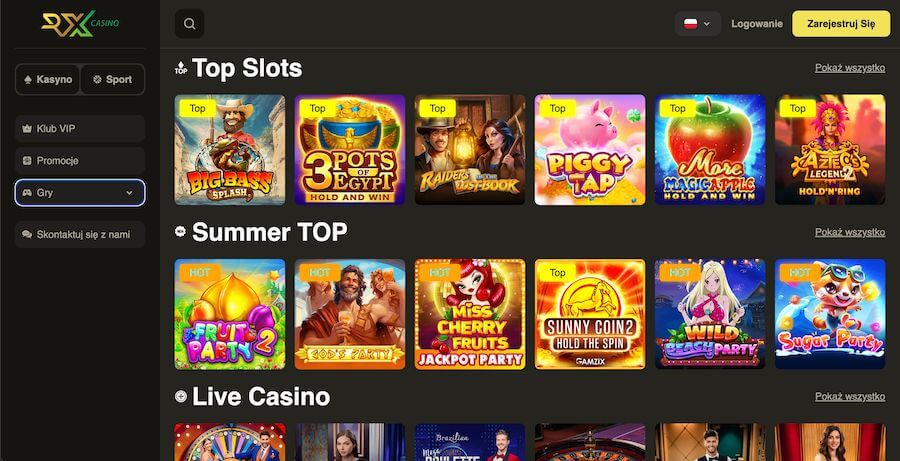 RX Casino top sloty.