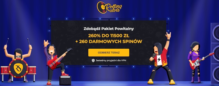 Bonus powitalny kasyna Rolling Slots.