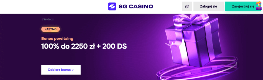 SGcasino - bonus powitalny