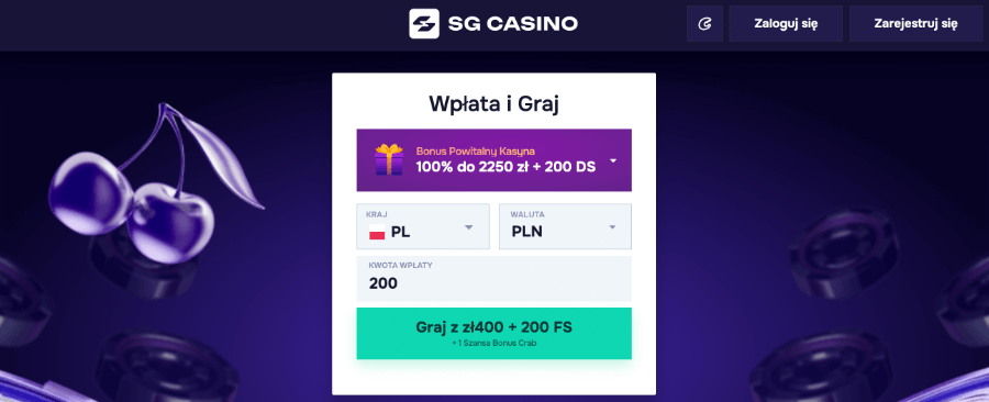 SGcasino - strona główna