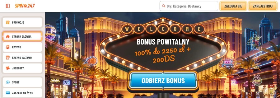 Spin247 - bonus powitalny