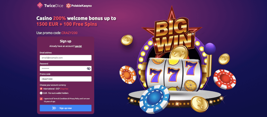 Bonus powitalny w Twice Dice Casino