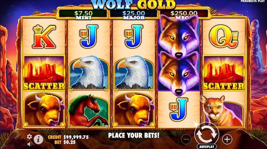 Wolf Gold bębny automatu
