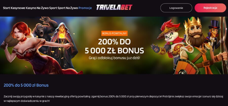 Bonus powitalny w TrivelaBet Casino