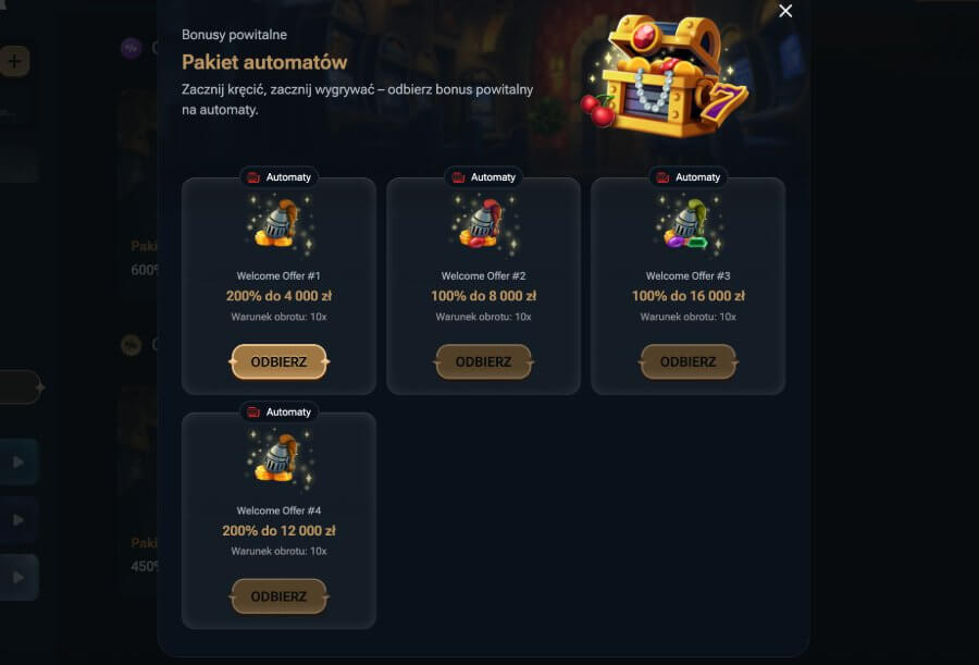 bonus powitalny w kasynie Kingdom Casino