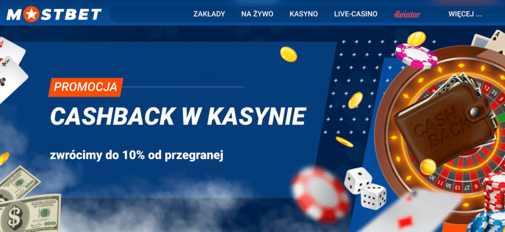 Cashback w kasynie MostBet