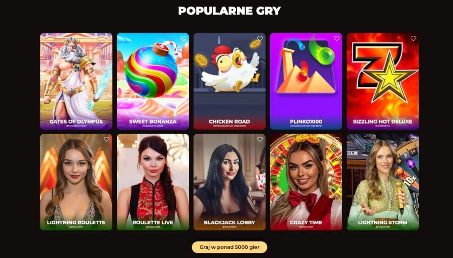 gry dostępne w vinci spin