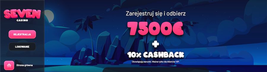 Bonus powitalny i strona startowa Seven Casino.