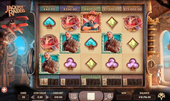 Jackpot Raiders slot od Yggdrasil funkcje 