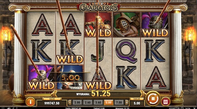 Game of Gladiators slot od Play n GO dodatkowe funkcje 