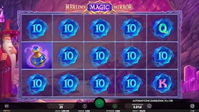 Merlin's Magic Mirror slot funkcje bonusowe 