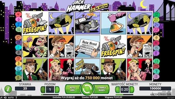 Jack Hammer slot NetEnt symbole 