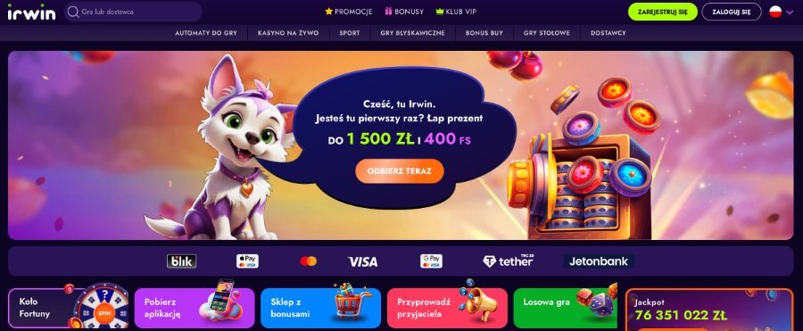 Strona główna kasyna Irwin Casino