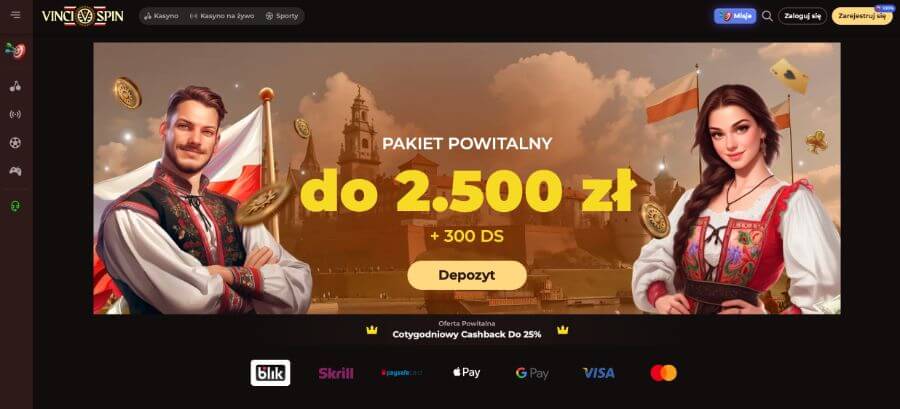 strona główna kasyna Vinci Spin